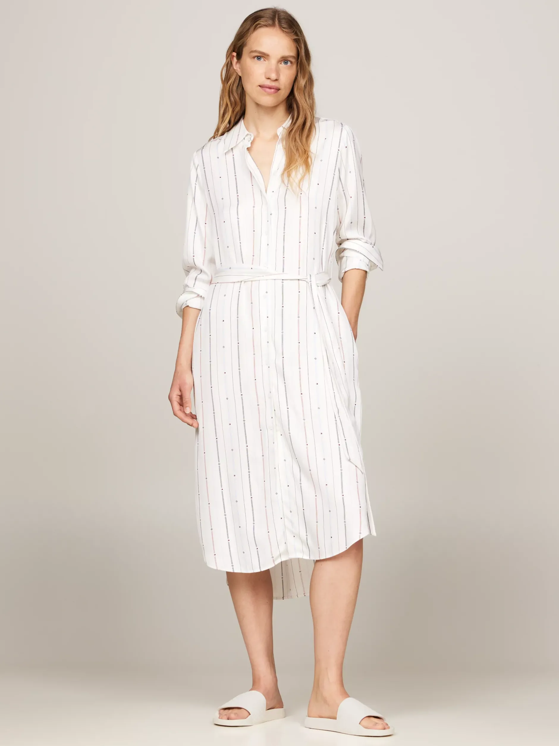 Sandały*Tommy Hilfiger Klapki Kąpielowe Z Monogramem TH ANCIENT WHITE