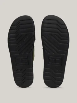 Sandały I Japonki*Tommy Hilfiger Klapki Plażowe Z Paskami Na Krzyż UTILITY OLIVE