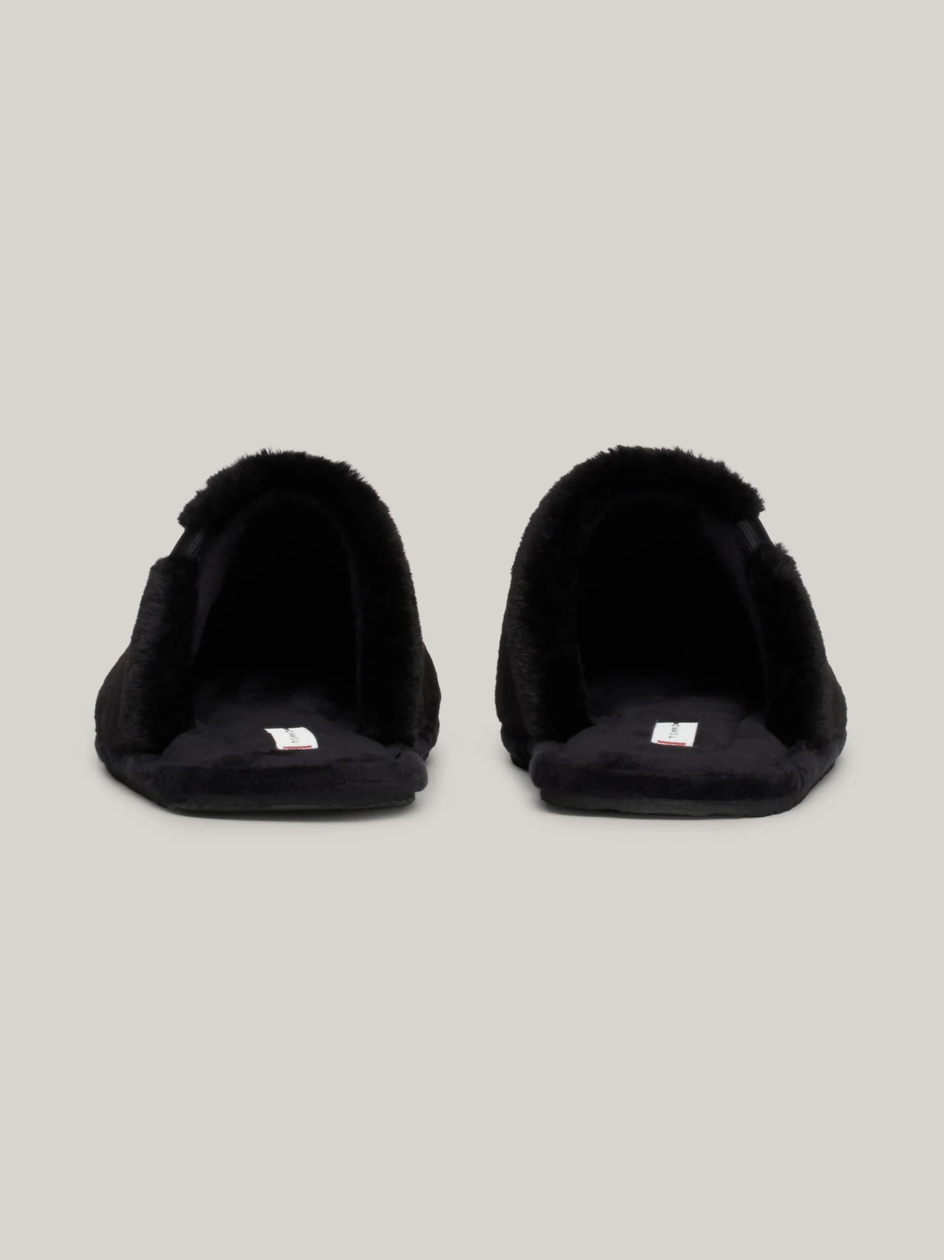 Płaskie Buty*Tommy Hilfiger Klapki Z Dzianiny Z Plakietką Z Monogramem TH BLACK