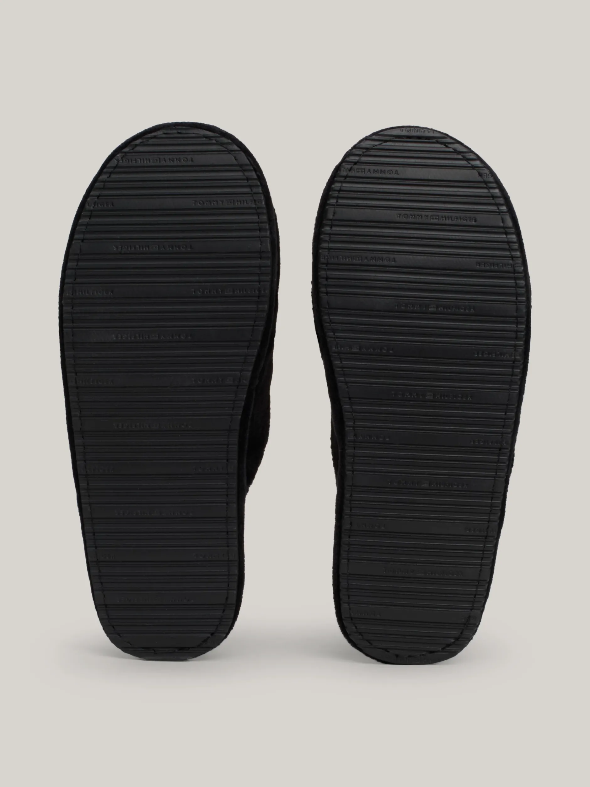 Płaskie Buty*Tommy Hilfiger Klapki Z Dzianiny Z Plakietką Z Monogramem TH BLACK