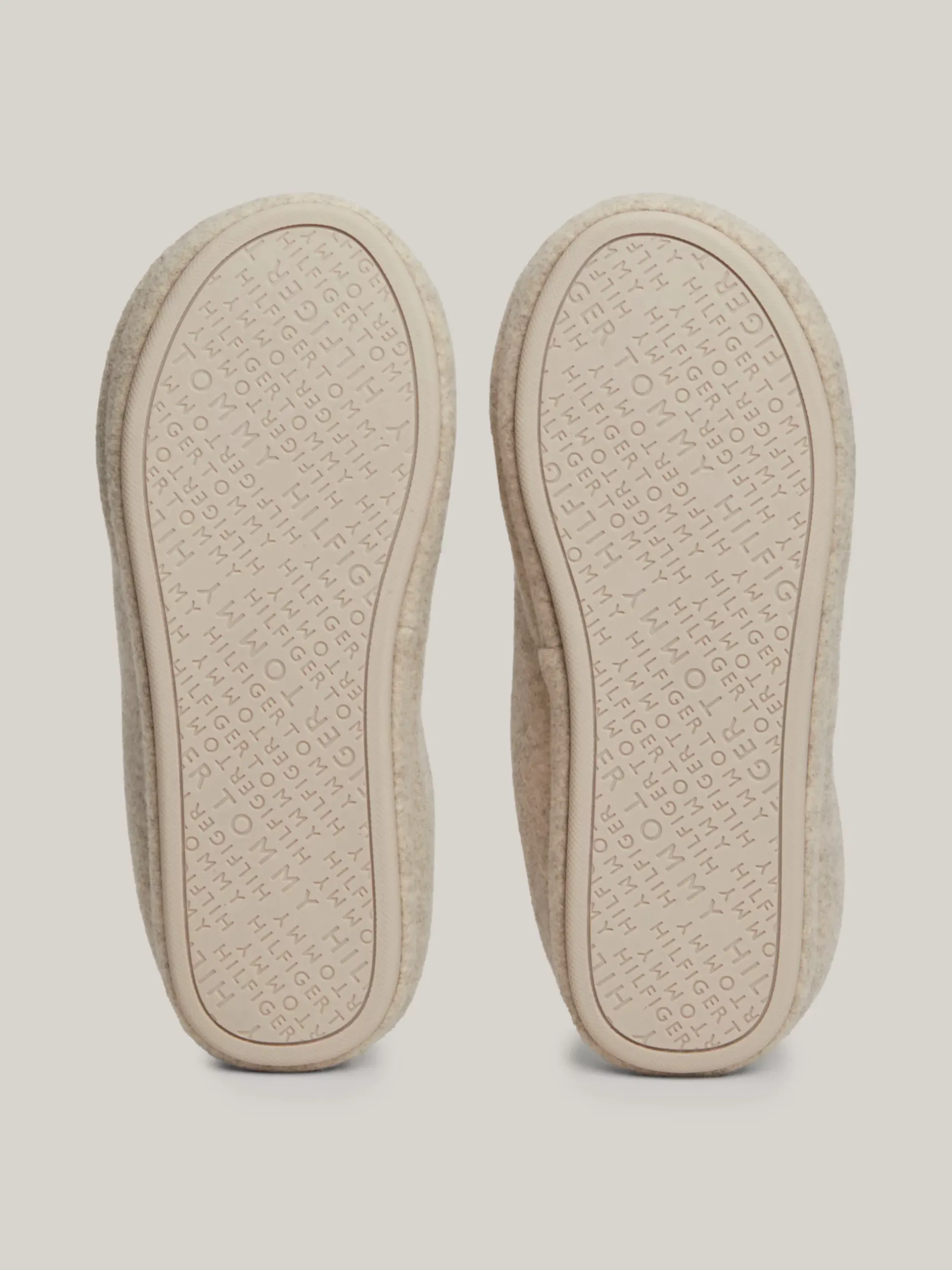 Płaskie Buty*Tommy Hilfiger Klapki Z Haftowanym Monogramem TH BEIGE HEATHER