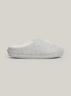 Płaskie Buty*Tommy Hilfiger Klapki Z Haftowanym Monogramem TH LIGHT GREY HEATHER