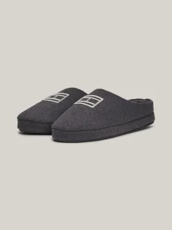 Buty Casual*Tommy Hilfiger Klapki Z Wyhaftowaną Flagą DARK ASH