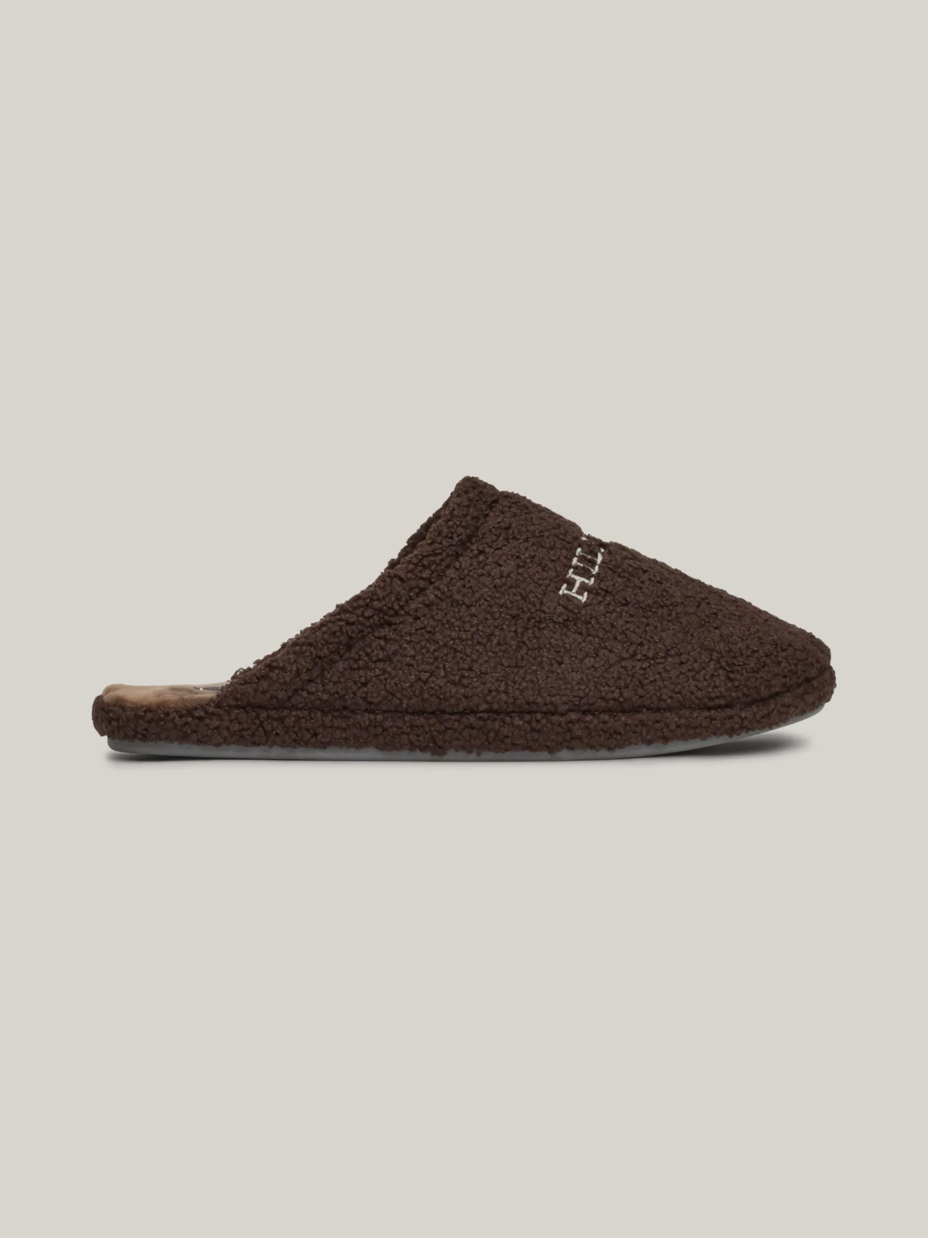 Buty Casual*Tommy Hilfiger Klapki Z Wyhaftowanym Logo DARK COFFEE