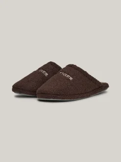 Buty Casual*Tommy Hilfiger Klapki Z Wyhaftowanym Logo DARK COFFEE