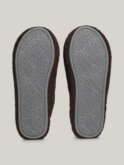 Buty Casual*Tommy Hilfiger Klapki Z Wyhaftowanym Logo DARK COFFEE