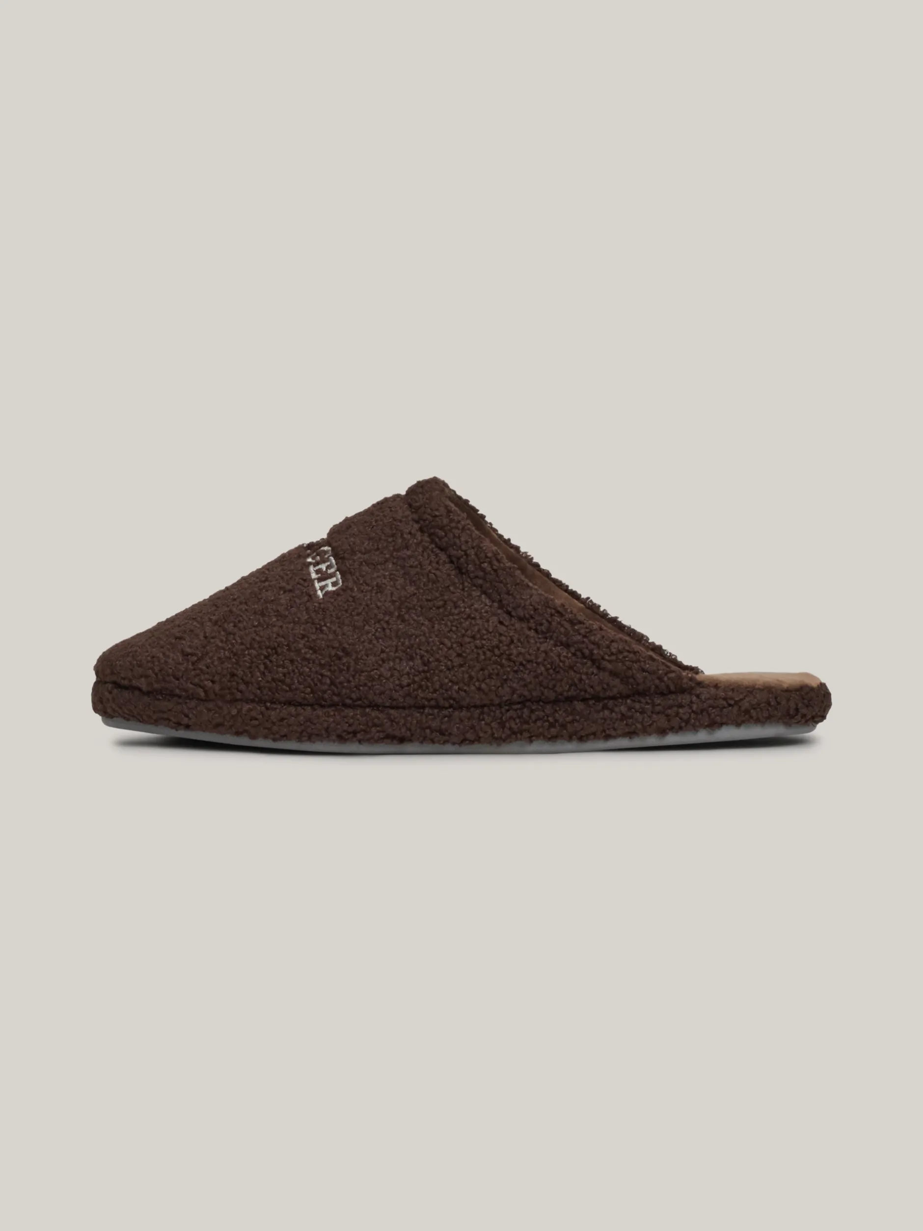 Buty Casual*Tommy Hilfiger Klapki Z Wyhaftowanym Logo DARK COFFEE