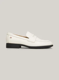 Mokasyny & Loafers|Płaskie Buty*Tommy Hilfiger Klasyczne Skórzane Mokasyny Z Flagą CLASSIC BEIGE