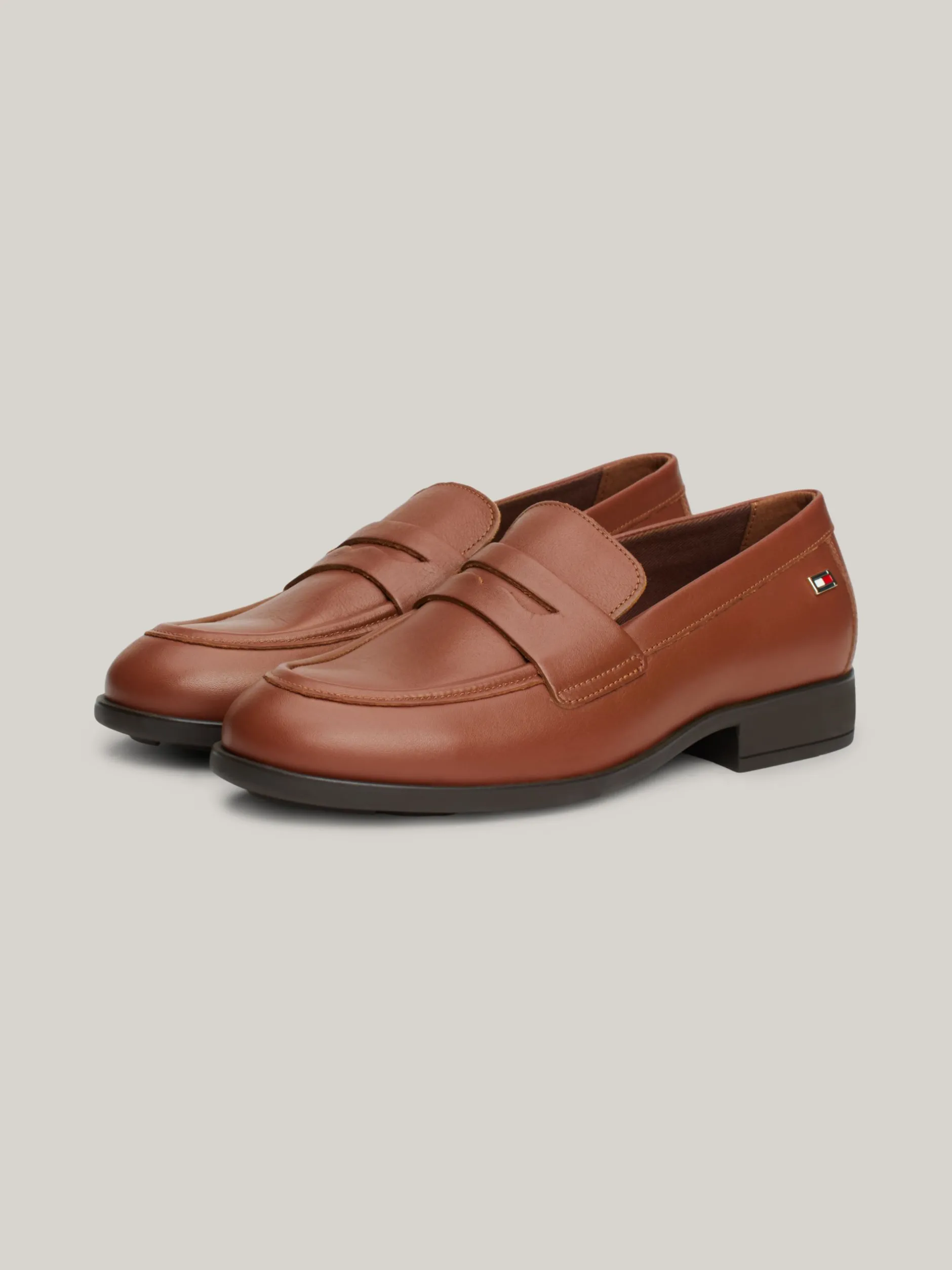Mokasyny & Loafers|Płaskie Buty*Tommy Hilfiger Klasyczne Skórzane Mokasyny Z Flagą BROWN SUEDE