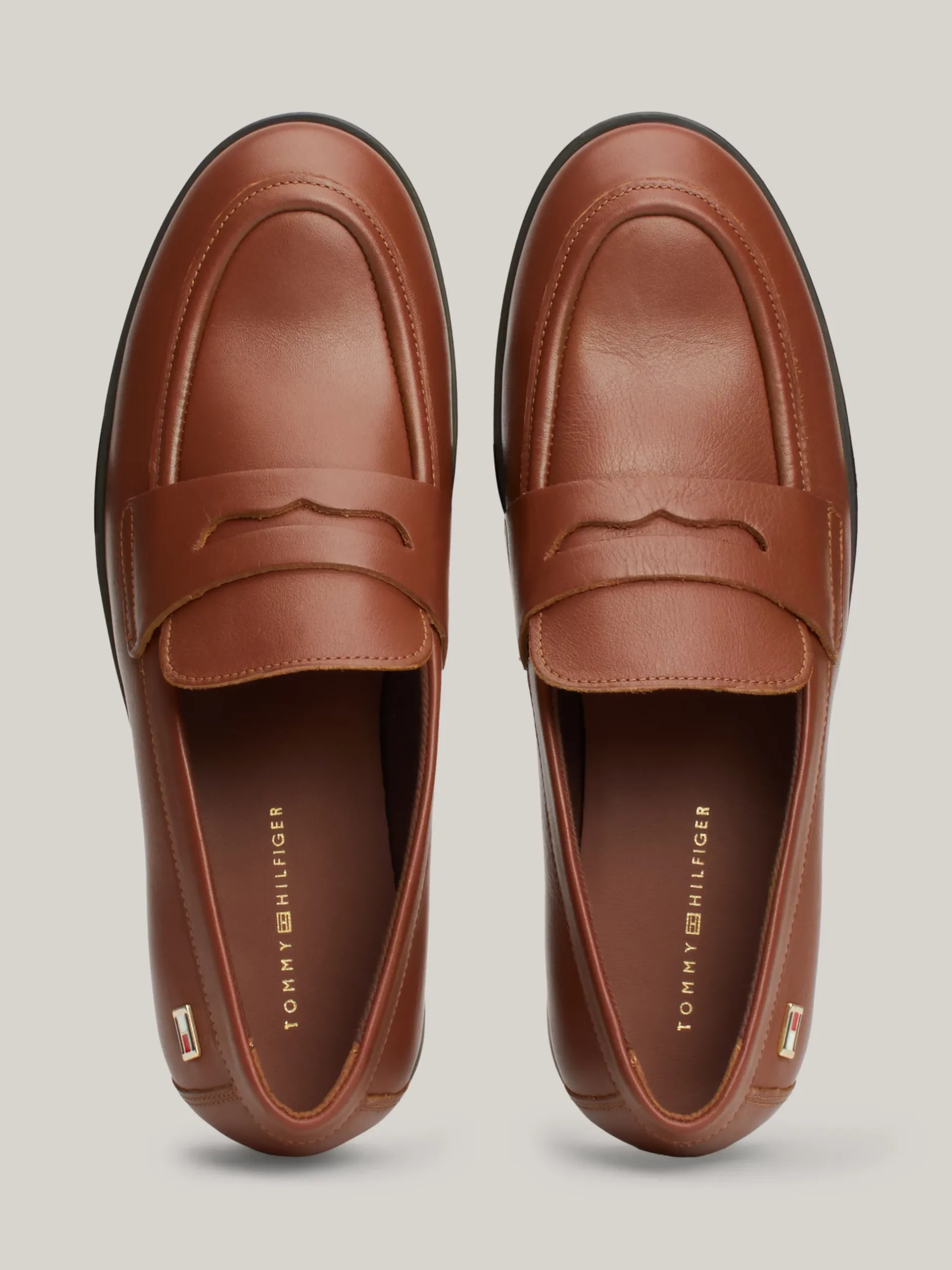 Mokasyny & Loafers|Płaskie Buty*Tommy Hilfiger Klasyczne Skórzane Mokasyny Z Flagą BROWN SUEDE