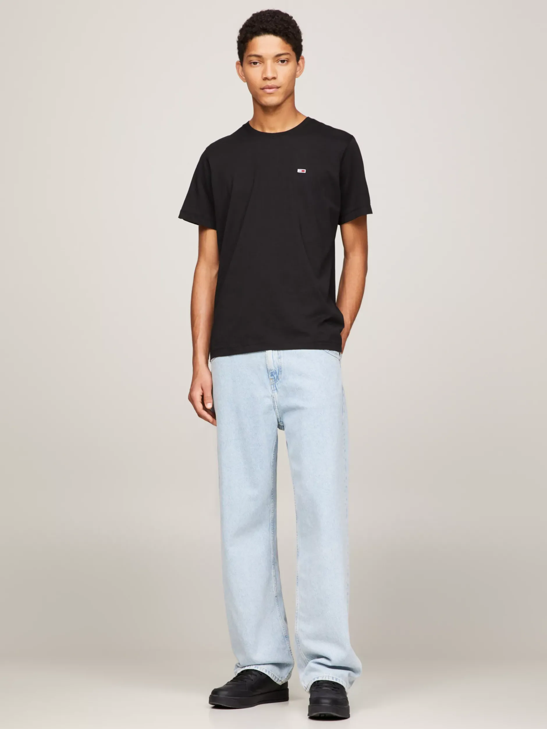 T-Shirty*Tommy Hilfiger Klasyczny T-shirt O Regularnym Kroju Z Bawełny Organicznej BLACK