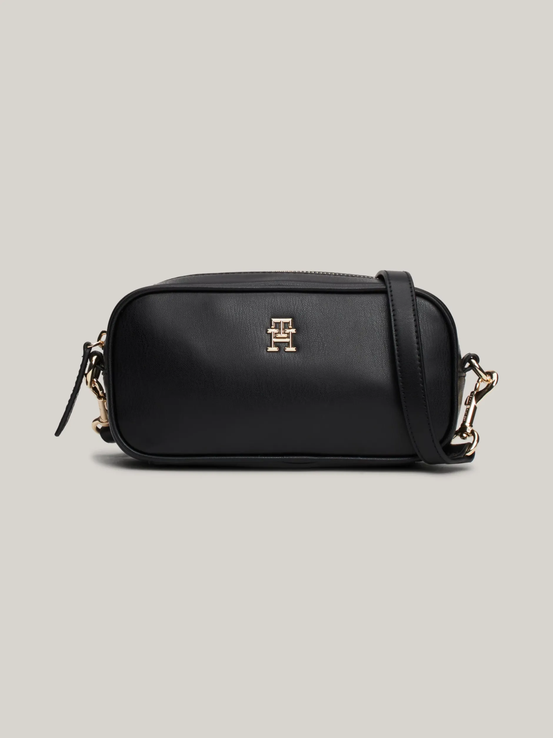 Torebki Na Pasku*Tommy Hilfiger Kompaktowa Torebka Z Monogramem TH BLACK