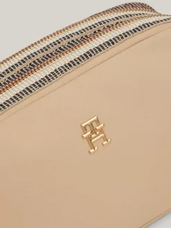 Torebki Na Pasku*Tommy Hilfiger Kompaktowa Torebka Z Sygnowanym Zamkiem BEIGE
