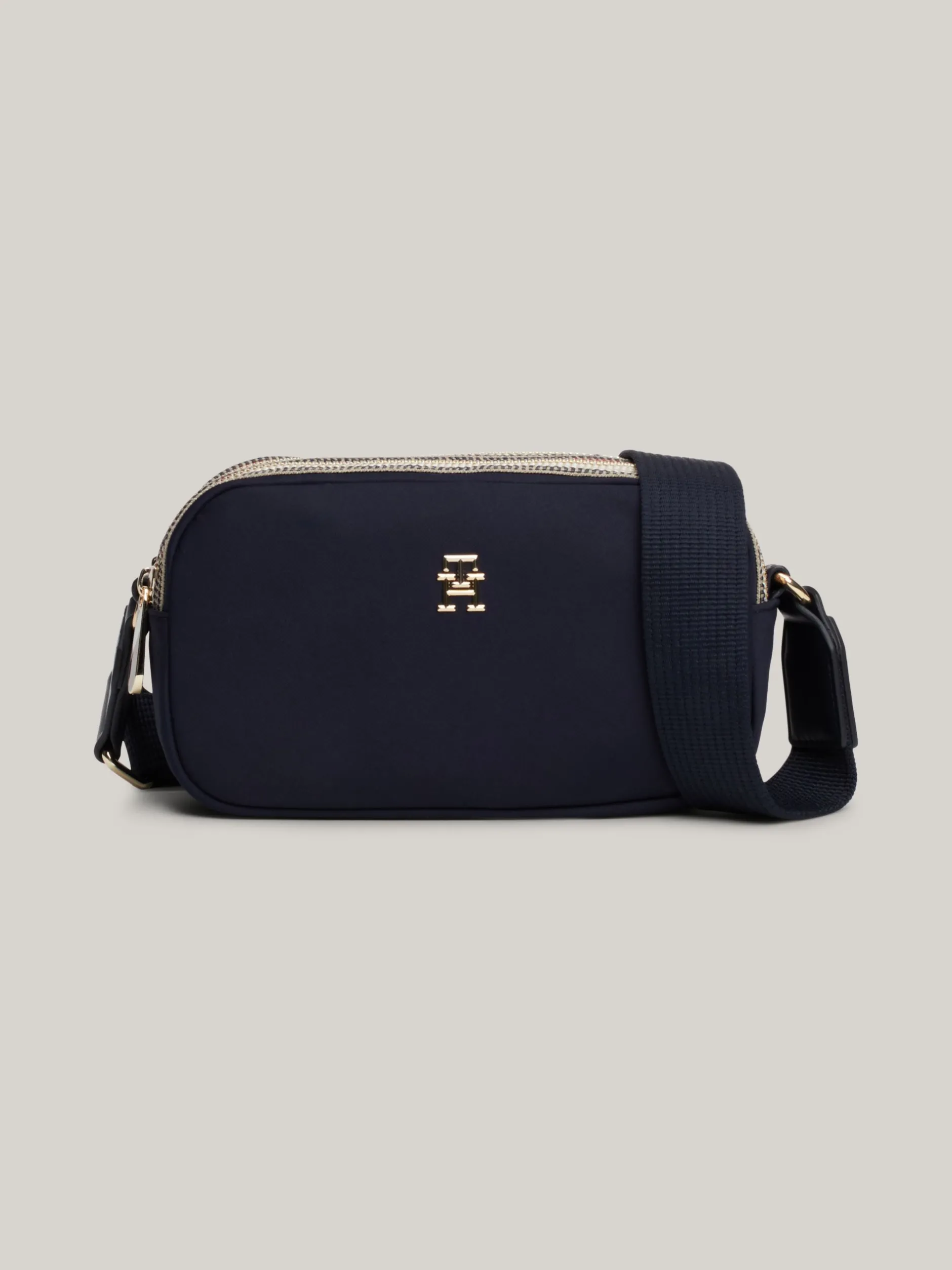 Torebki Na Pasku*Tommy Hilfiger Kompaktowa Torebka Z Sygnowanym Zamkiem SPACE BLUE