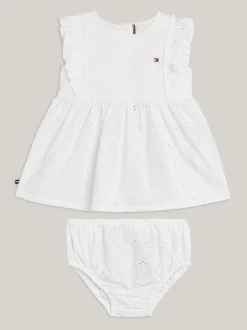 Dziewczynki|Chłopcy*Tommy Hilfiger Komplet: Sukienka Z Krótkim Rękawem I Figi WHITE