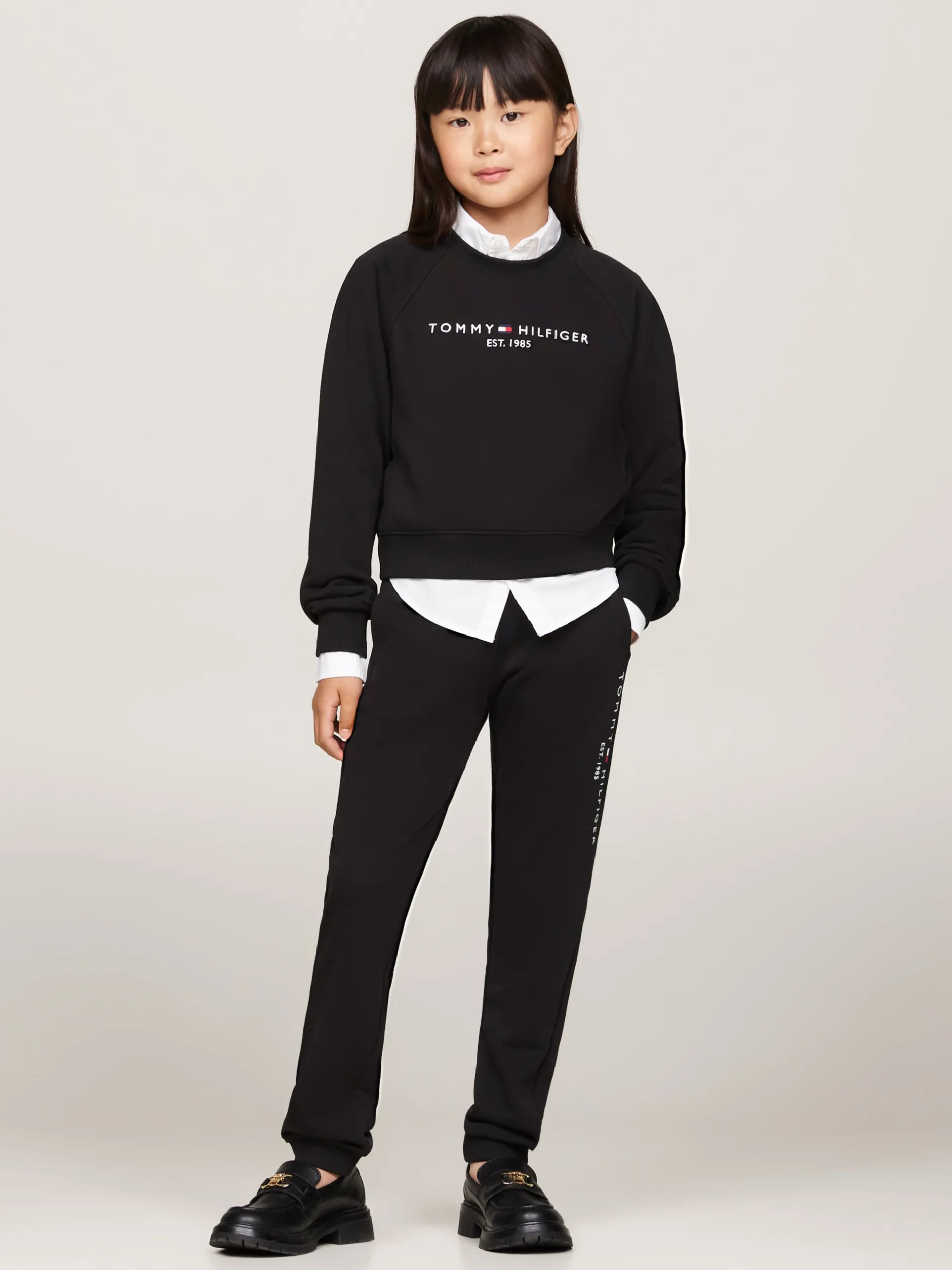 Bluzy Dresowe I Z Kapturem*Tommy Hilfiger Komplet Z Bluzą I Joggerami Z Logo BLACK