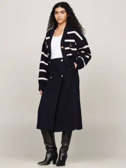 Spódnice*Tommy Hilfiger Kopertowa Spódnica Midi Z Czystej Wełny DESERT SKY