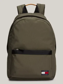 Plecaki*Tommy Hilfiger Kopułowy Plecak Z Naszywką Essential PEWTER GREEN