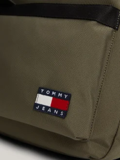 Plecaki*Tommy Hilfiger Kopułowy Plecak Z Naszywką Essential PEWTER GREEN