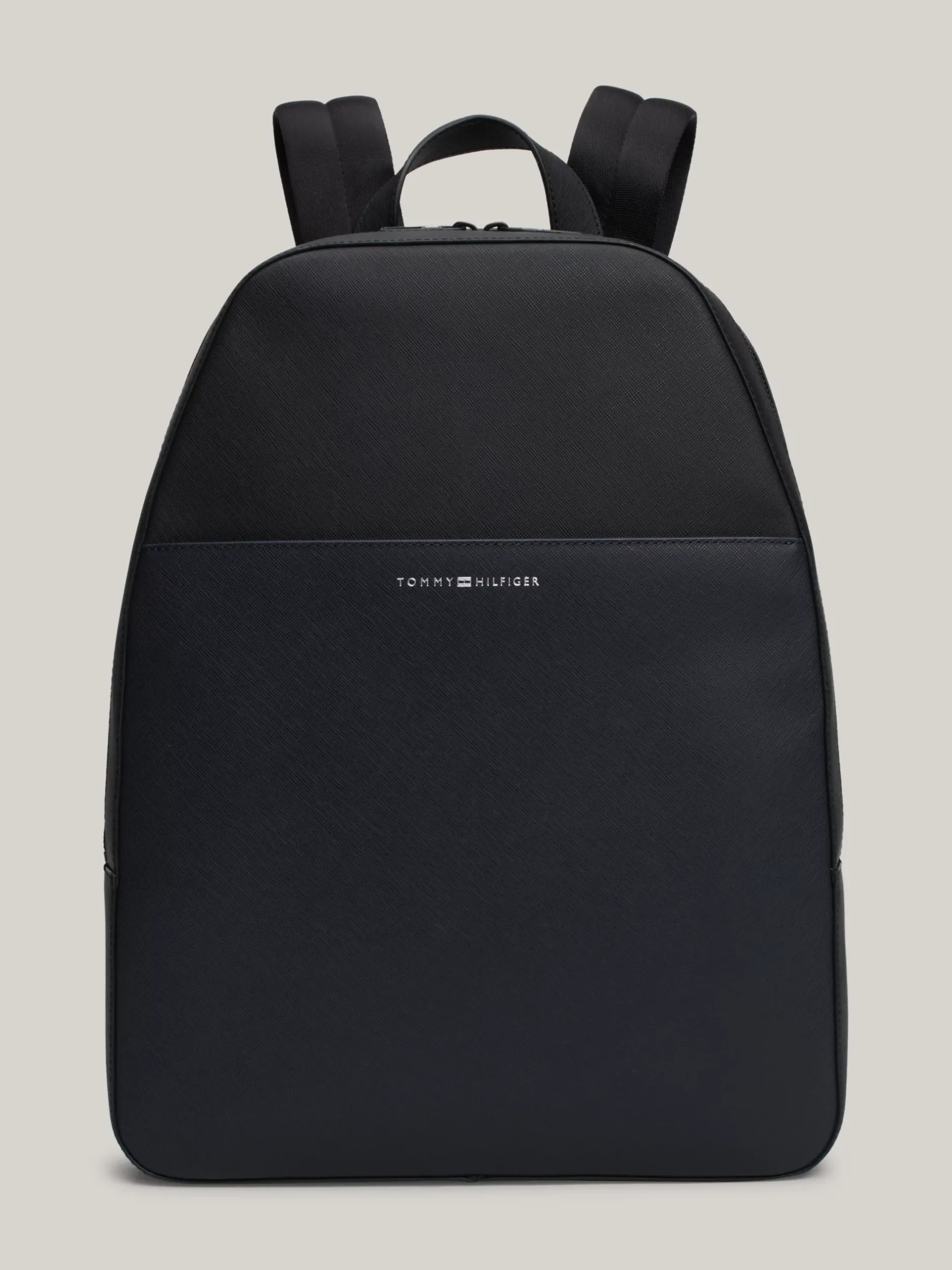 Plecaki*Tommy Hilfiger Kopułowy Skórzany Plecak TH Business BLACK