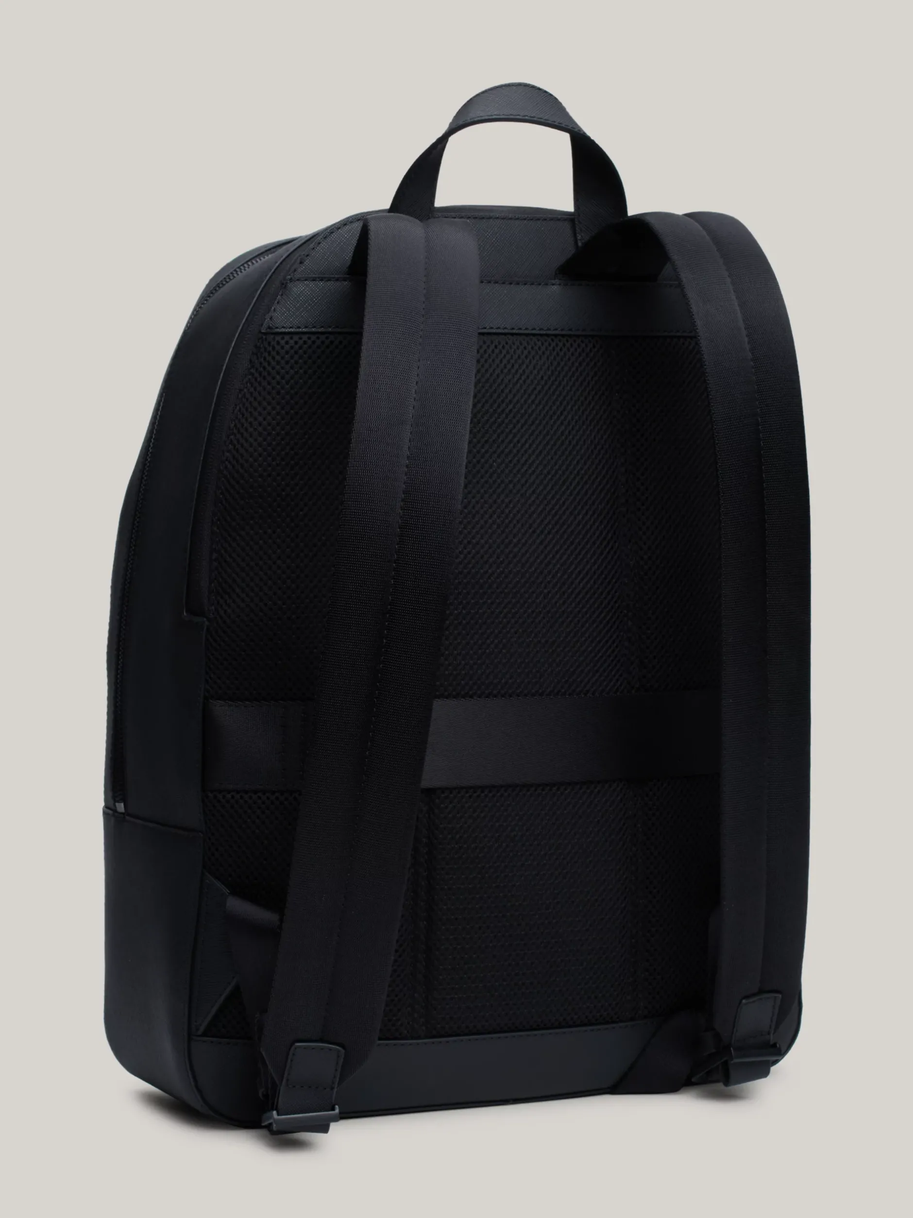 Plecaki*Tommy Hilfiger Kopułowy Skórzany Plecak TH Business BLACK