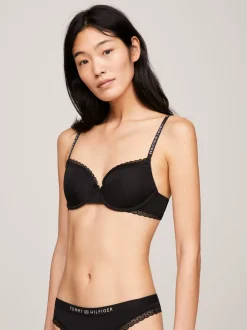 Biustonosze|Bielizna*Tommy Hilfiger Koronkowy Biustonosz Z Miseczkami Half-cup BLACK