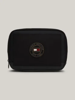 Kosmetyczki*Tommy Hilfiger Kosmetyczka O Mieszanej Fakturze Z Naszywką BLACK