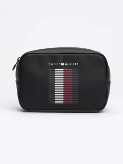 Kosmetyczki*Tommy Hilfiger Kosmetyczka Z Fakturą Piki BLACK
