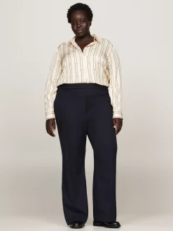 Koszule & Bluzki*Tommy Hilfiger Koszula Curve O Regularnym Kroju MULTI ROPE KNOT STP/ COUNTRY IVORY