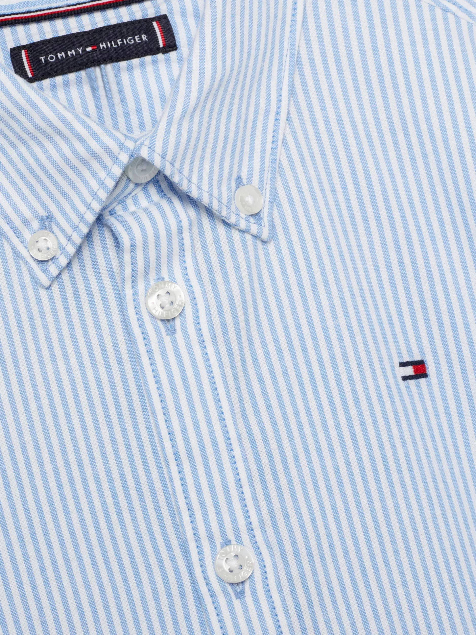 Koszule*Tommy Hilfiger Koszula Essential Flex W Delikatne Prążki COPENHAGEN BLUE / WHITE
