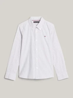 Koszule*Tommy Hilfiger Koszula Essential Flex W Delikatne Prążki AEGEAN SEA/WHITE
