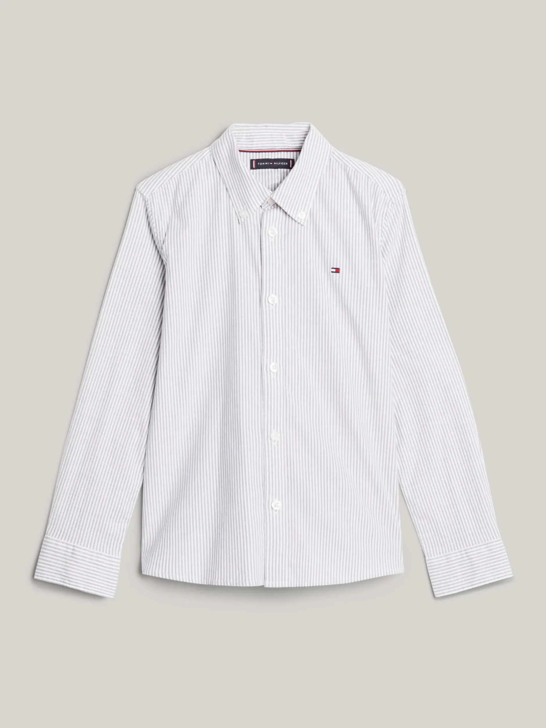 Koszule*Tommy Hilfiger Koszula Essential Flex W Delikatne Prążki AEGEAN SEA/WHITE