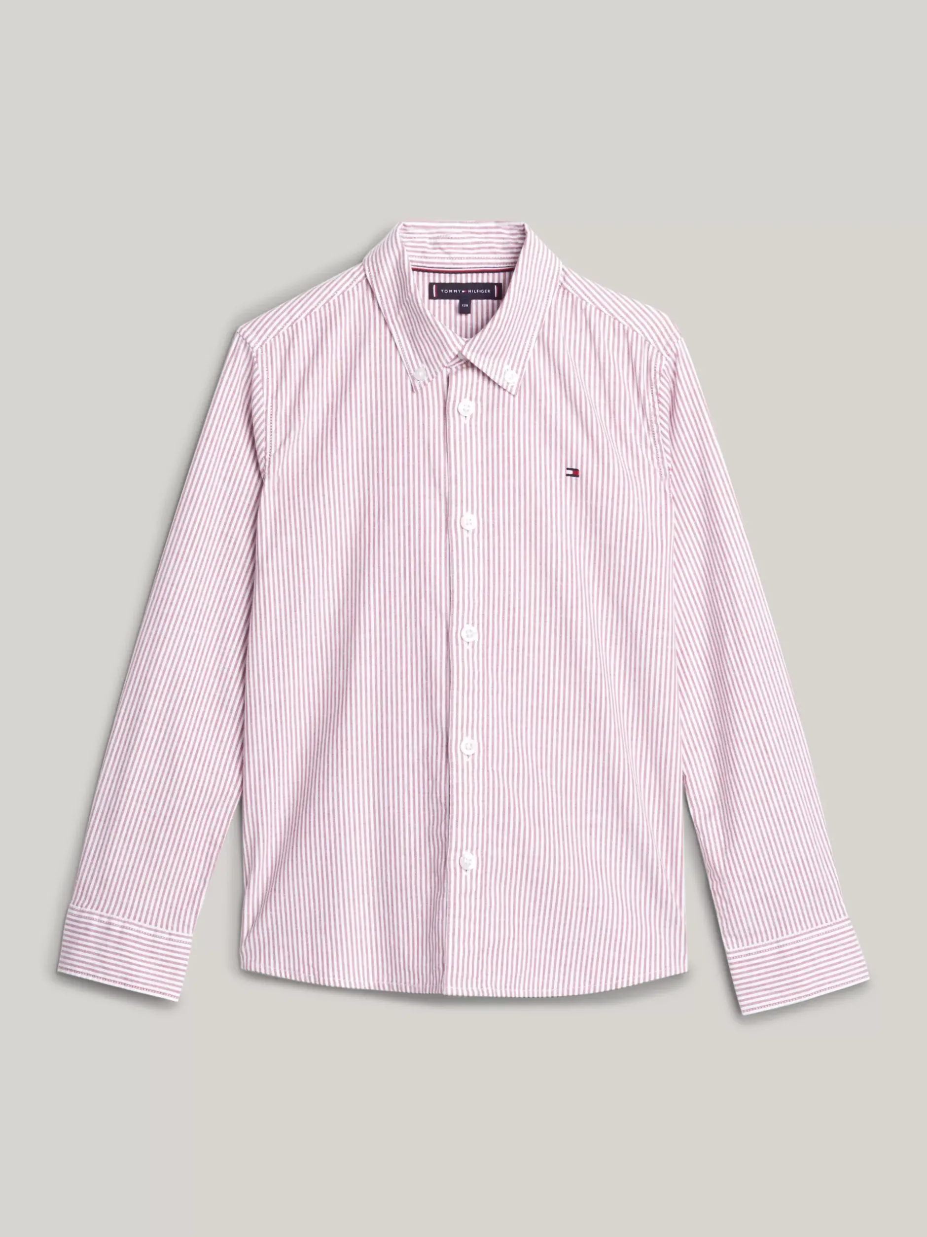 Koszule*Tommy Hilfiger Koszula Essential Flex W Delikatne Prążki DARK MAGMA/ WHITE