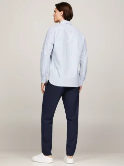 Koszule*Tommy Hilfiger Koszula Heritage Z Bawełny Oxford W Paski SHIRT BLUE / WHITE