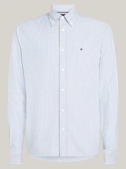 Koszule*Tommy Hilfiger Koszula Heritage Z Bawełny Oxford W Paski SHIRT BLUE / WHITE