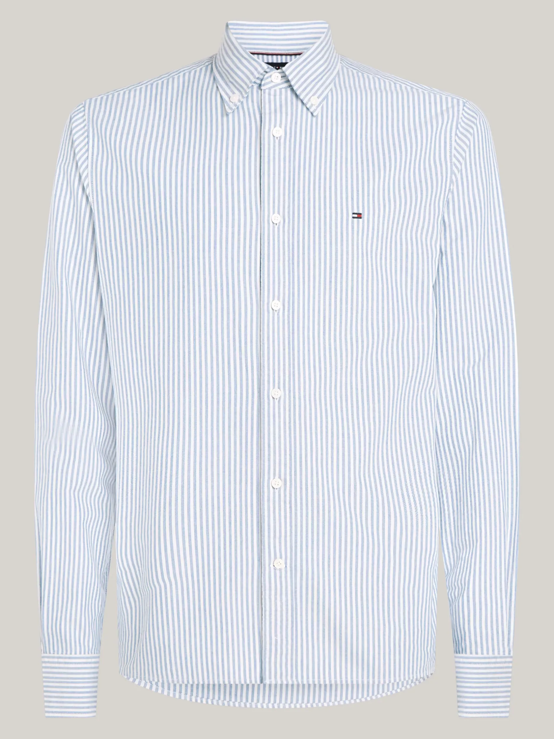 Koszule*Tommy Hilfiger Koszula Heritage Z Bawełny Oxford W Paski SHIRT BLUE / WHITE