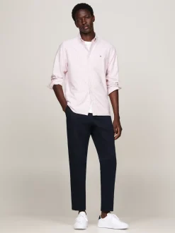 Koszule*Tommy Hilfiger Koszula Heritage Z Bawełny Oxford W Paski TERRA RED / WHITE