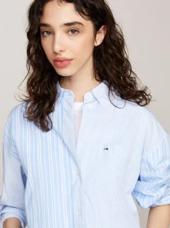 Koszule & Bluzki*Tommy Hilfiger Koszula O Kroju Oversize W Paski VESSEL BLUE / MULTI