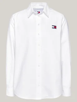 Koszule & Bluzki*Tommy Hilfiger Koszula O Luźnym Kroju Z Naszywką Tommy WHITE