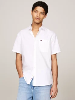 Koszule*Tommy Hilfiger Koszula O Regularnym Kroju Z Krótkim Rękawem WHITE