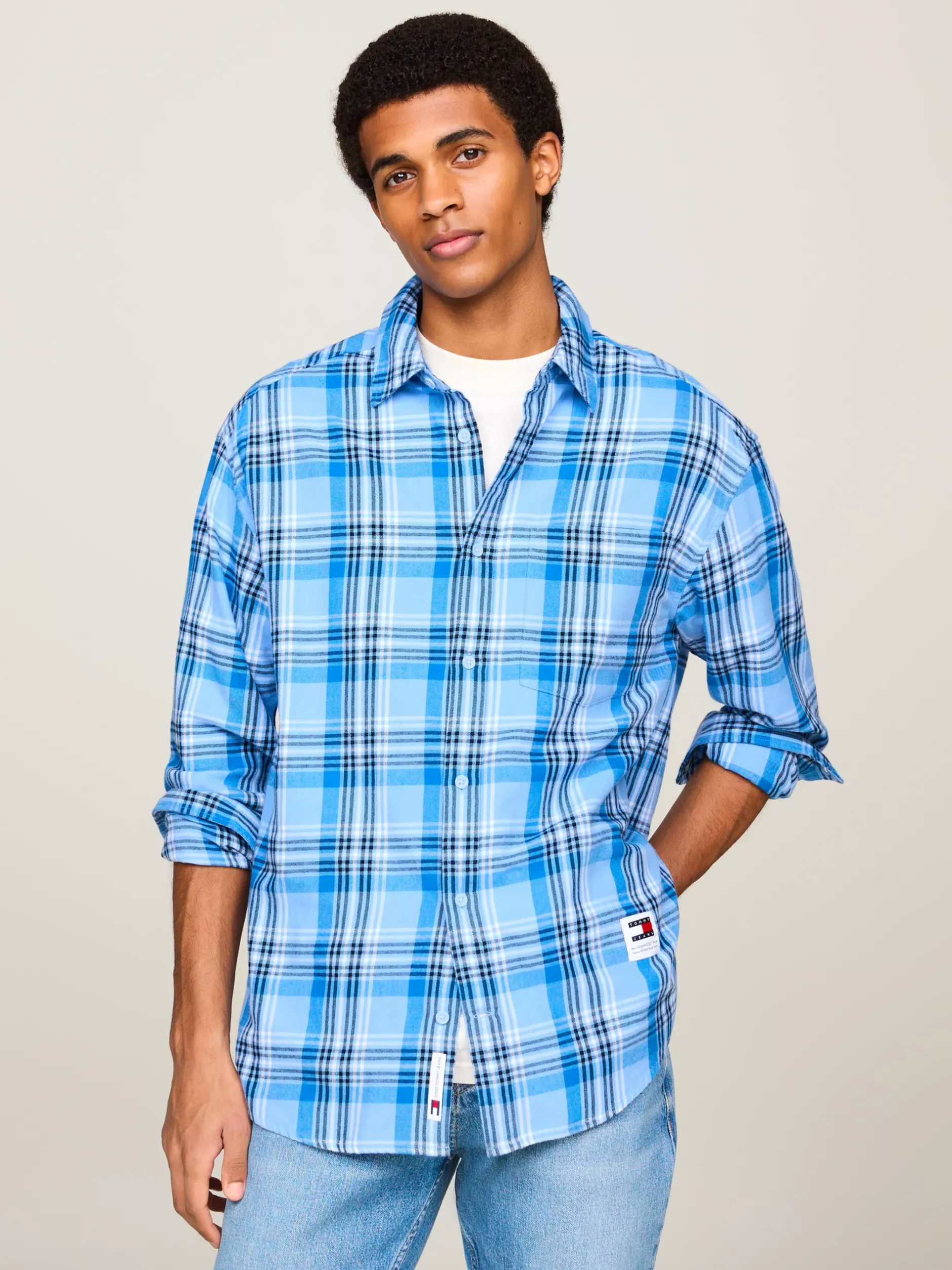 Koszule*Tommy Hilfiger Koszula O Regularnym Kroju We Wzór W Kratę WESTSIDE BLUE CHECK