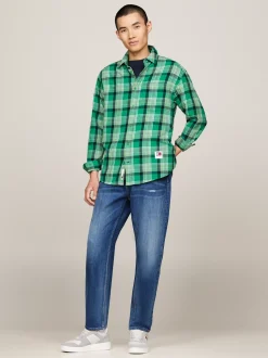 Koszule*Tommy Hilfiger Koszula O Regularnym Kroju We Wzór W Kratę GREEN MALACHITE CHECK