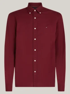 Koszule*Tommy Hilfiger Koszula O Regularnym Kroju Z Popeliny TH Flex DEEP ROUGE