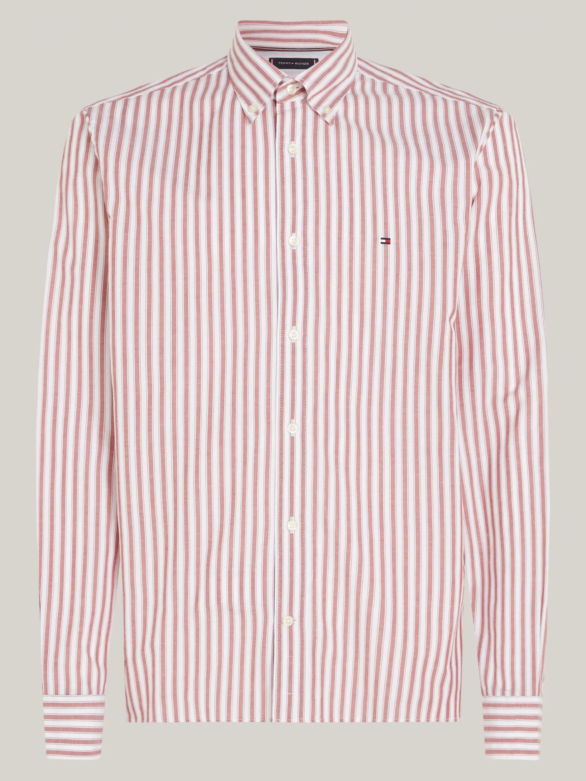 Koszule*Tommy Hilfiger Koszula O Regularnym Kroju Z Popeliny DARK MAGMA / OPTIC WHITE