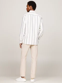 Koszule*Tommy Hilfiger Koszula O Regularnym Kroju W Cieniowane Paski ANCIENT WHITE/DARK NAVY/DARK MAGMA