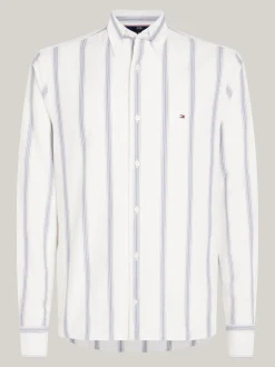 Koszule*Tommy Hilfiger Koszula O Regularnym Kroju W Cieniowane Paski ANCIENT WHITE/DARK NAVY/DARK MAGMA