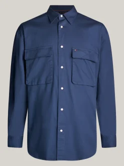 Koszule*Tommy Hilfiger Koszula O Regularnym Kroju Z Diagonalu AEGEAN SEA