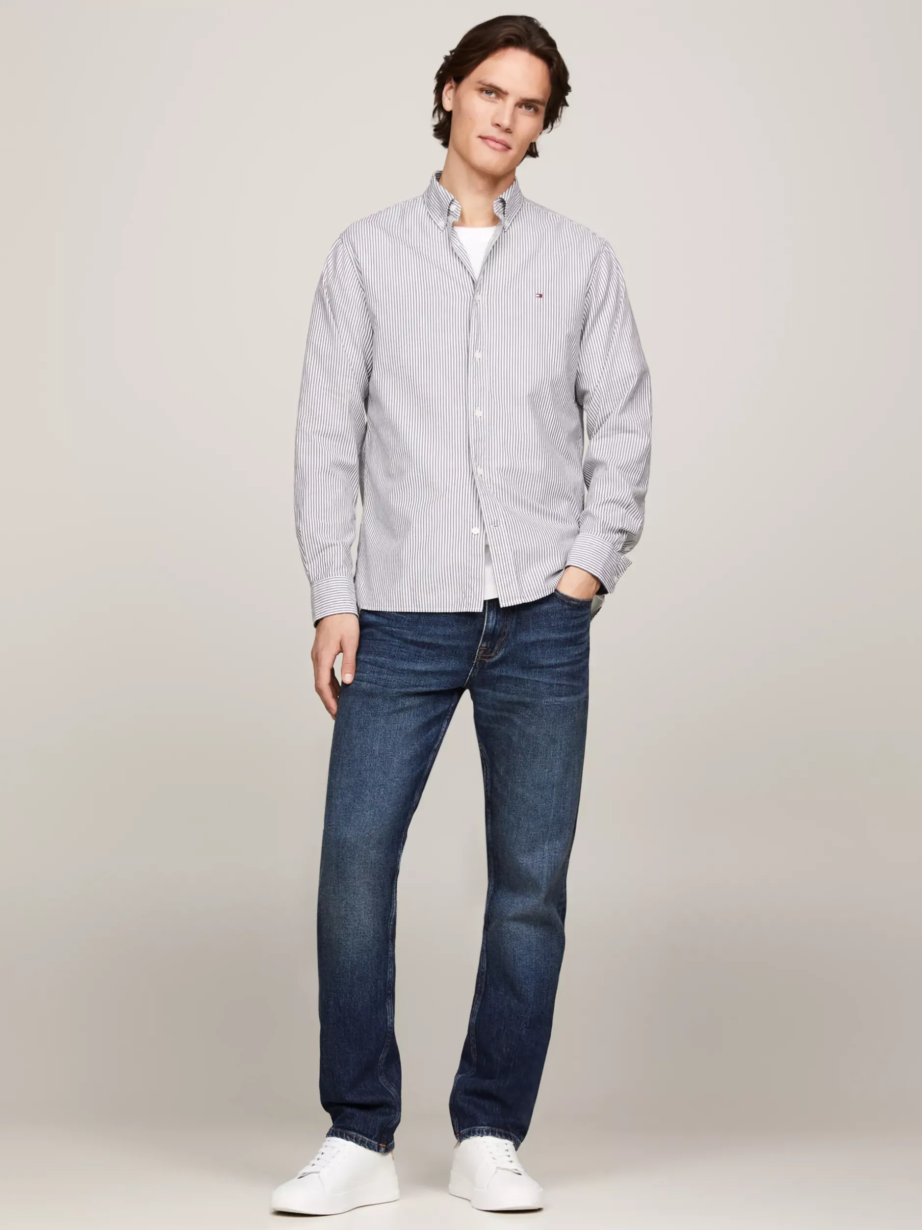 Koszule*Tommy Hilfiger Koszula O Regularnym Kroju DESERT SKY / OPTIC WHITE