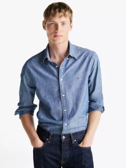 Koszule*Tommy Hilfiger Koszula O Regularnym Kroju Z Batystu INDIGO