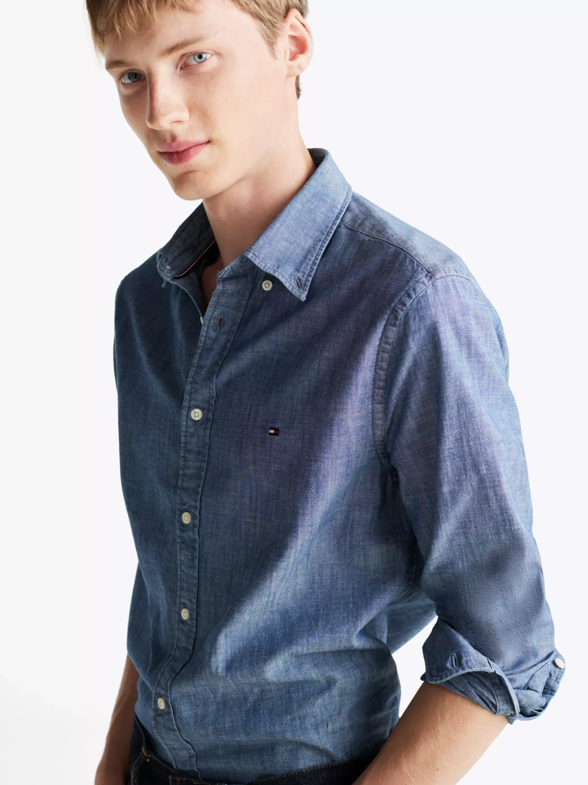 Koszule*Tommy Hilfiger Koszula O Regularnym Kroju Z Batystu INDIGO